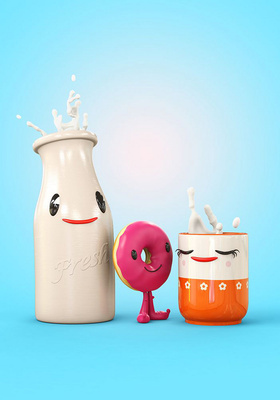 Happy Milk and Donut.@Crazy梦-采集到文化生活/创意产品(243图)_花瓣工业设计